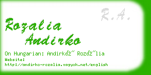 rozalia andirko business card